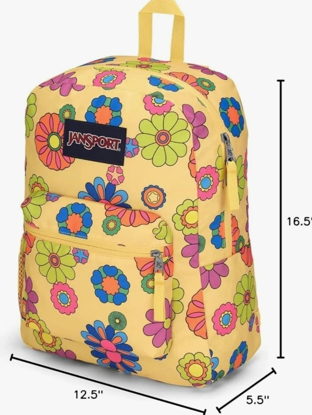NWT JanSport Cross Town Backpack Power to the Flower Floral Retro
